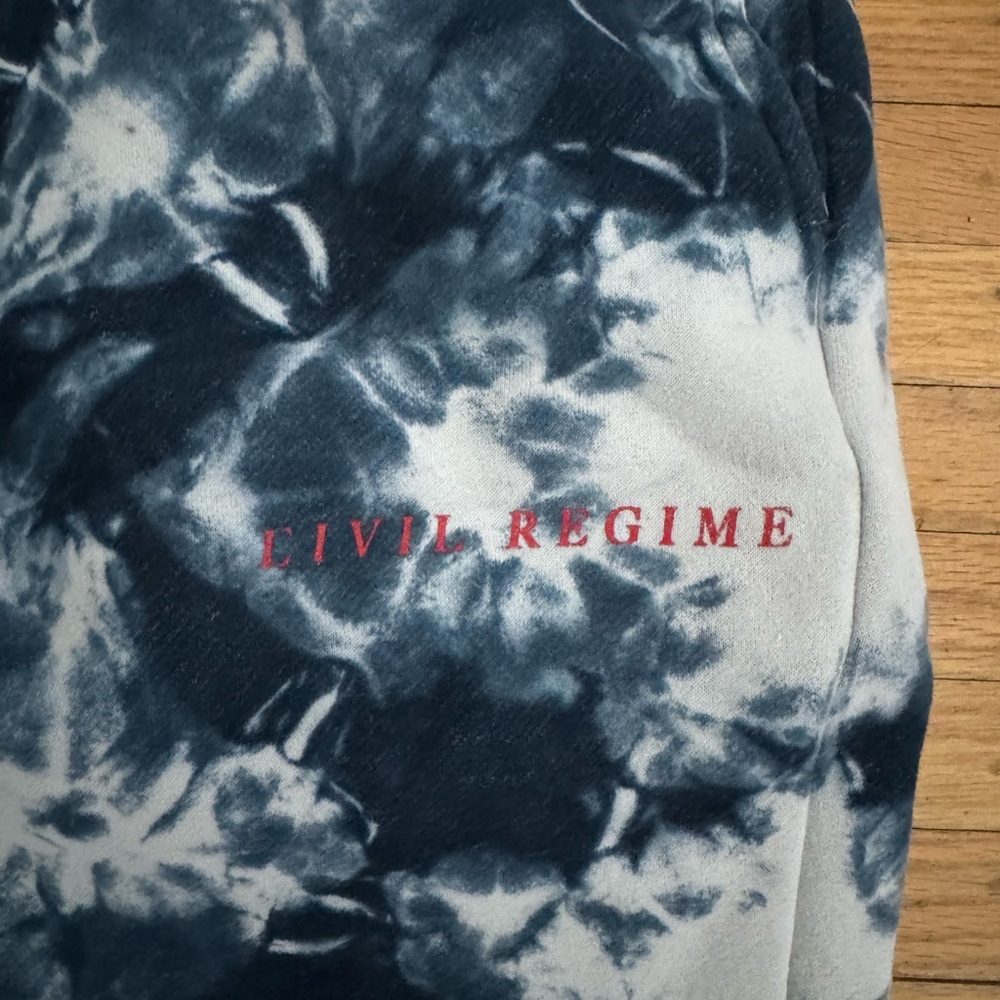 RARE Civil Regime Marbled Jogger Sweatpants - Navy and White - Picture 2 of 4